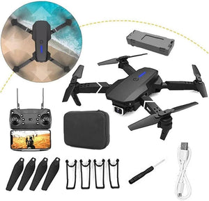 E88 Pro Drone with 4K HD Dual Camera/WiFi FPV, Foldable RC Quadcopter, Auto Hover, Altitude Hold, Headless Mode, App Control, طائرة بدون طيار E88 Pro مزودة بكاميرا مزدوجة بدقة 4K HD وWiFi FPV، وطائرة رباعية المراوح قابلة للطي