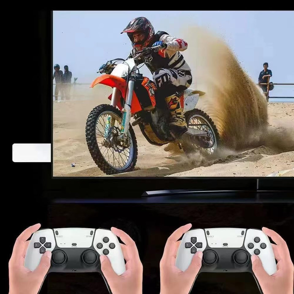 Game Console Stick, Nostalgia Gaming Stick, Plug & Play TV Video Gaming Stick with 128G SD &Built-in 30000+ Games, 4K HDMI Output,2.4G Wireless Controllers عصا وحدة التحكم في الألعاب، عصا ألعاب Nostalgia، عصا ت