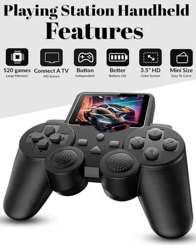 PlayingStation 520-in-1 Retro Games Handheld - Controller Console with Loads of Classic Arcade Games - Gamepad Console with AV TV Out بلاي ستيشن 520 في 1 ألعاب ريترو محمولة